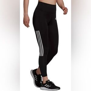 Adidas Areoready Black Leggings with White Stripes size L